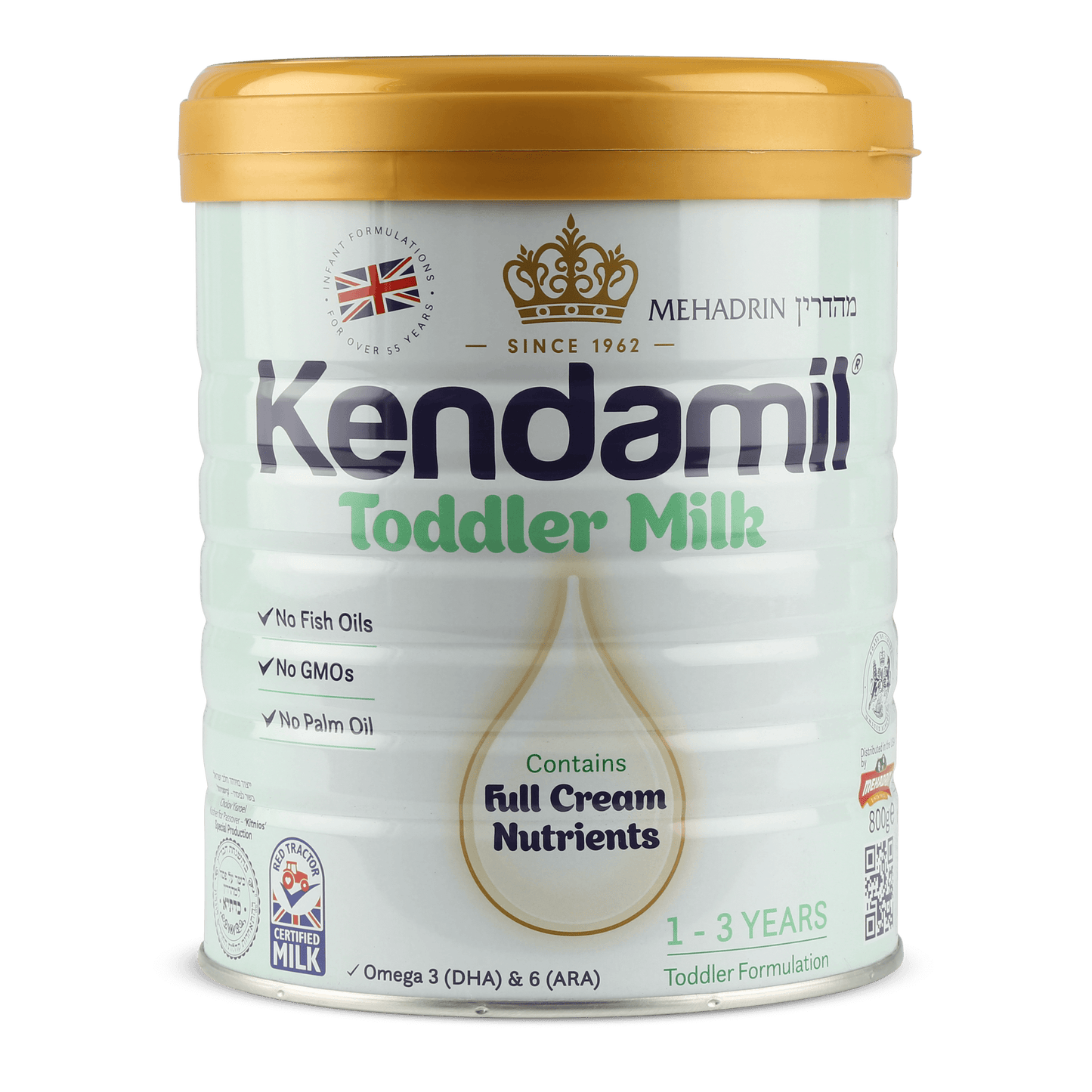 Kendamil MEHADRIN Kosher Toddler Formula - Stage 2 (12-36 Months) 800g - Complete Nutrition for Growing Babies