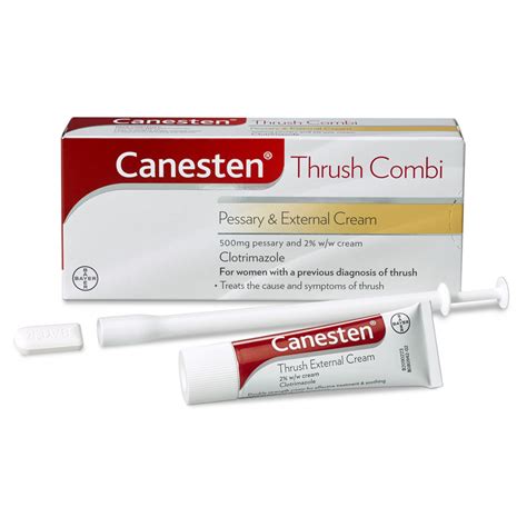 Canesten Thrush Combi Pessary & External Cream – Internal & External Thrush Treatment with Clotrimazole
