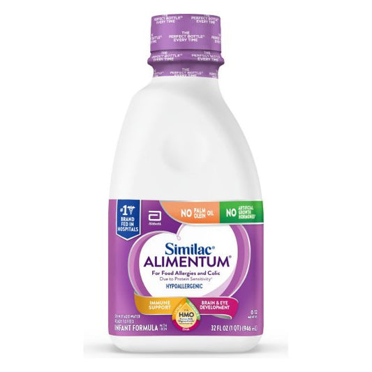 Similac Alimentum RTF with 2-FL HMO Hypoallergenic Formula 32 fl oz ready to feed zero prep colic relief 24 hours immune supporting HMO