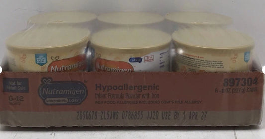Nutramigen with Probiotic LGG® Hypoallergenic Infant Formula 6 pack 8 oz cans