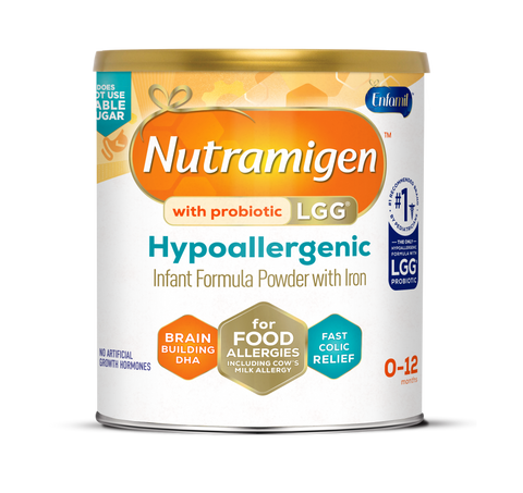 Enfamil Nutramigen Powder Hypoallergenic Formula with LGG Probiotic 12.6 oz cow milk allergy colic relief 24 hours extensively hydrolyzed
